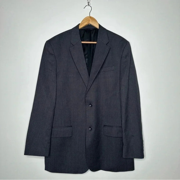 Banana Republic Dark Grey Two Button Wool Blazer Size 44L